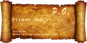 Pildner Omár névjegykártya
